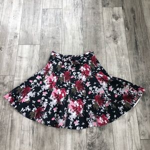 Floral skater pleated skirt